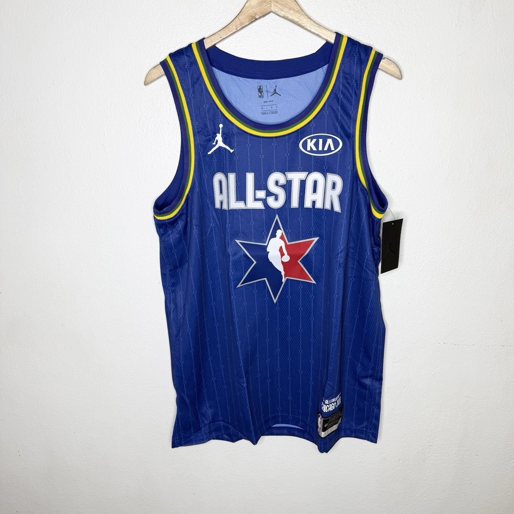 New Nike Jordan NBA Irving 11 All Star Blue Jersey Chicago 2020 Men's Large
